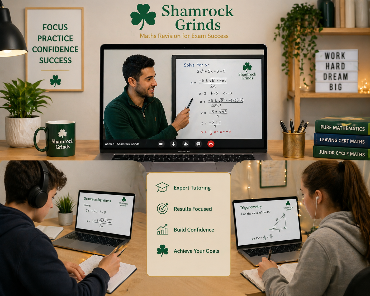 Shamrock Grinds tutor helping a student